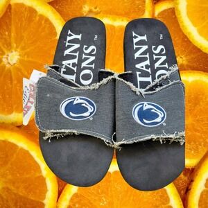 Penn‎ State Nittany Lions Mens XL 13 14 Slide Sandals Distressed Canvas Gray NEW
